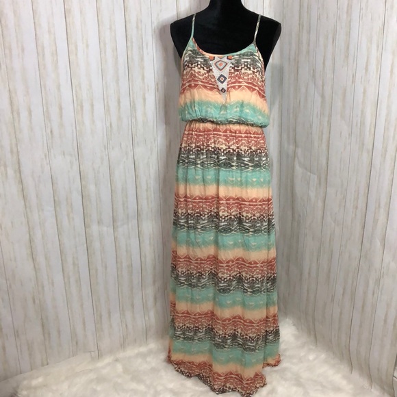 DANBEE multicolor size M spaghetti straps maxi - Picture 1 of 10